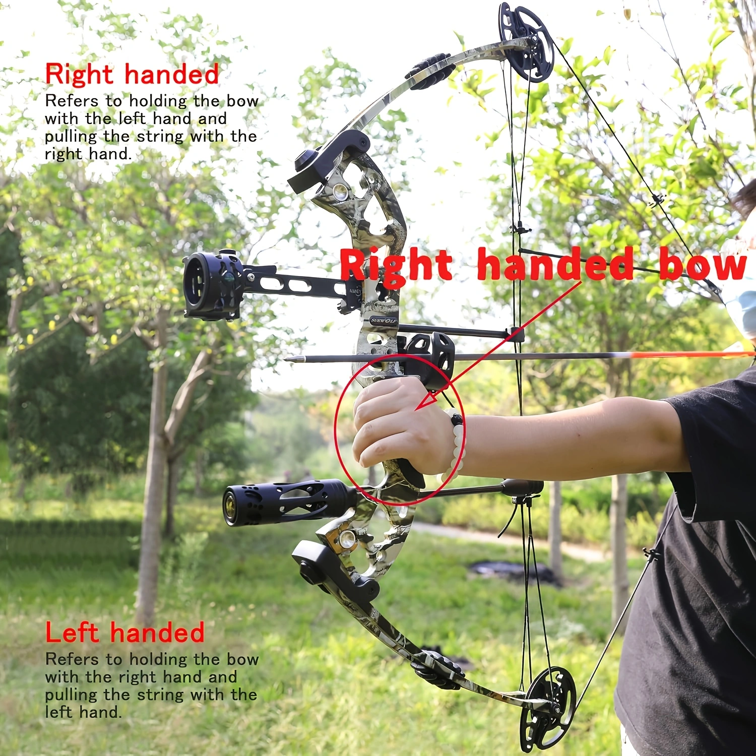 Composite Bow Set for Home Shooting Accurate Shooting and Target Shooting Adult/Beginner's Right Hand/Left Hand